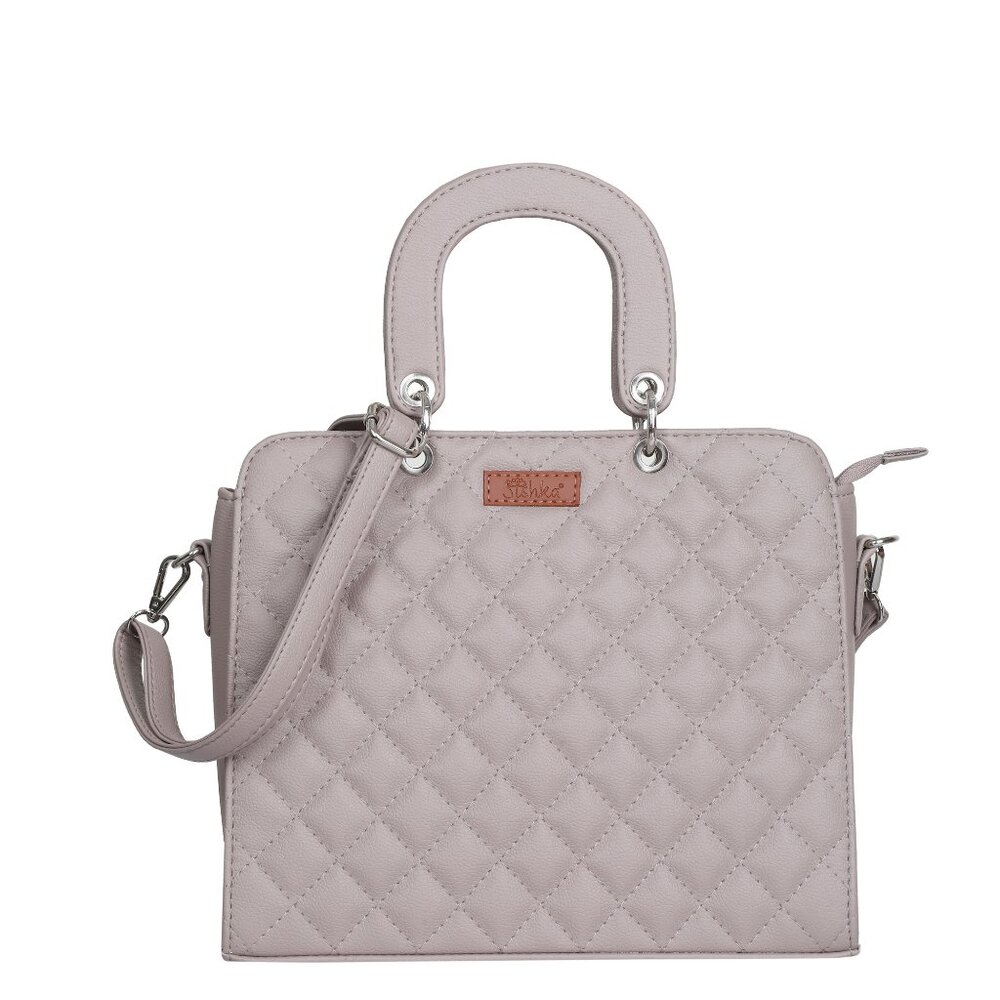 Vegan Leather Mauve Colour Handbag for Women– Top-Handle Tote Bag, Satchel Purse